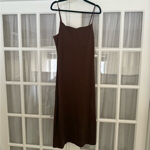 AYR 100% Pima Cotton Brown Slip Dress
